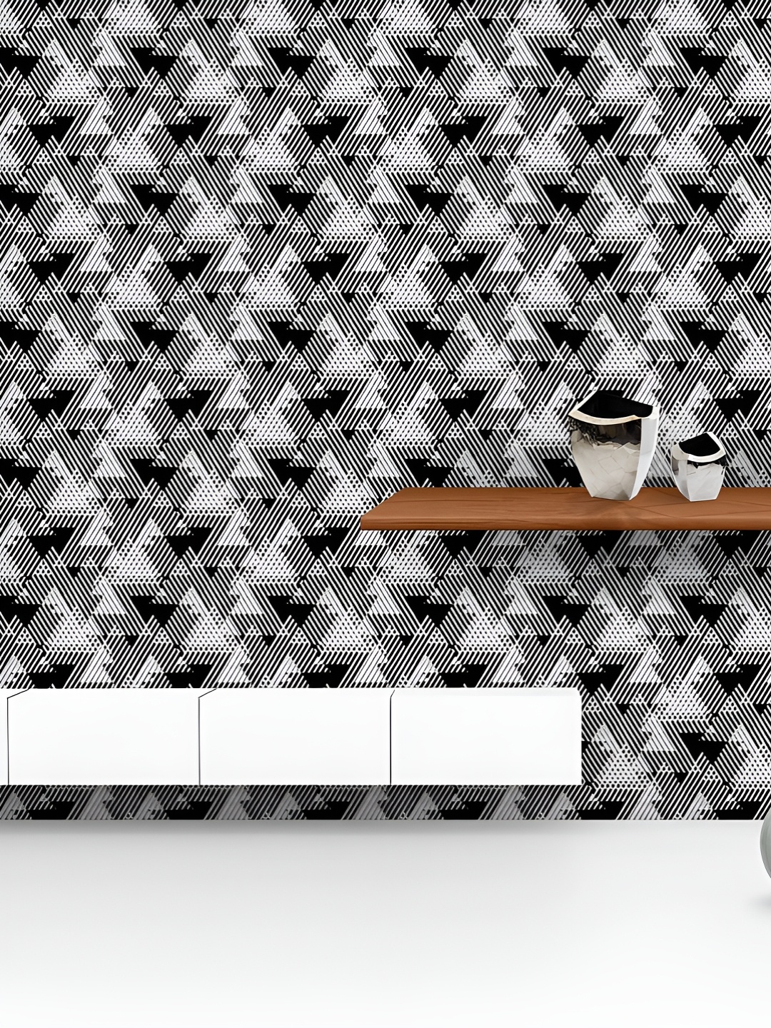 

ArtzFolio Printed UV-Resistant Anti-Bacterial 3D Lines & Stripes Peel & Stick Wallpaper, Multi