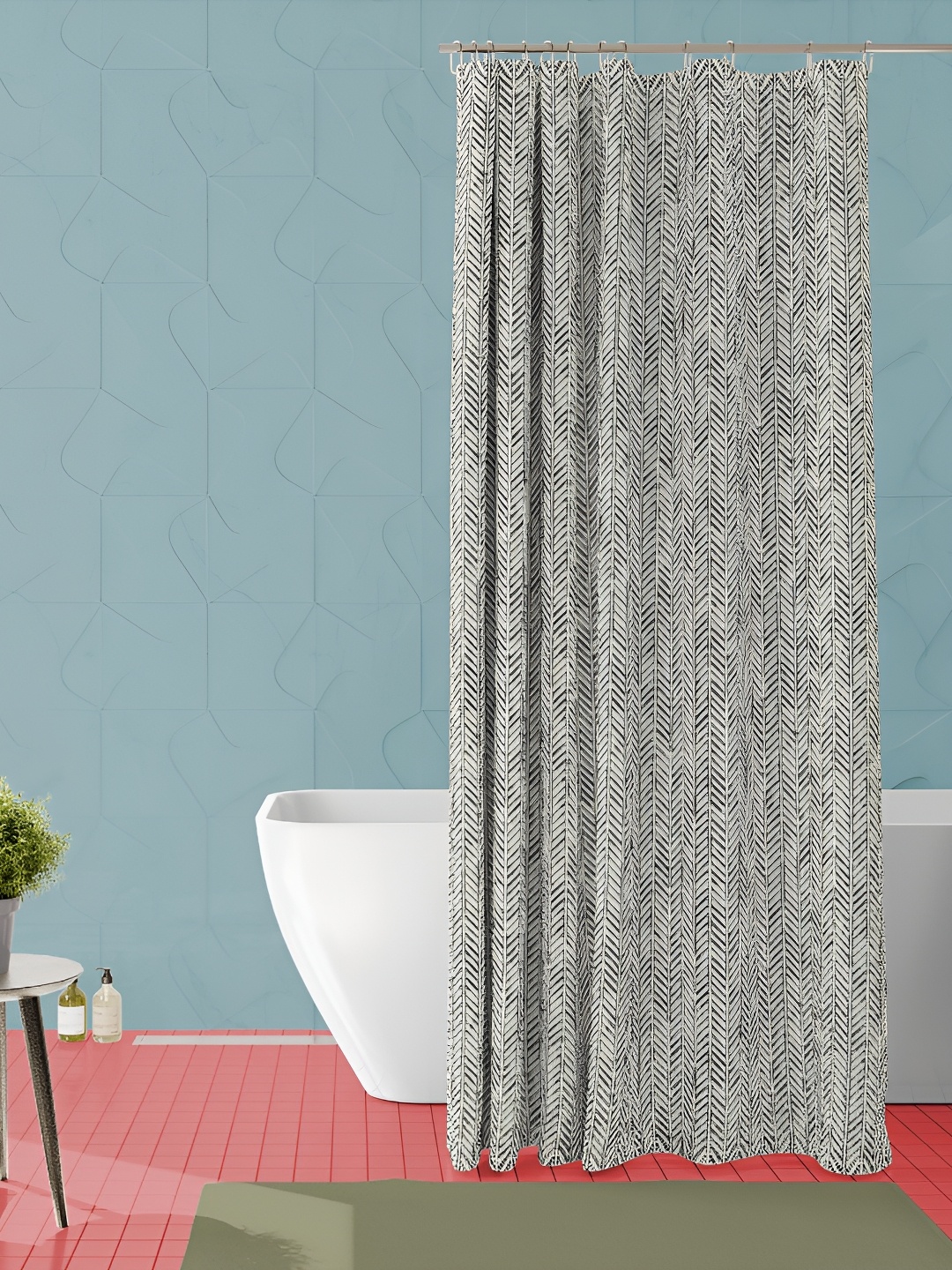 

ArtzFolio Black and White Geometric Printed Waterproof Shower Curtain