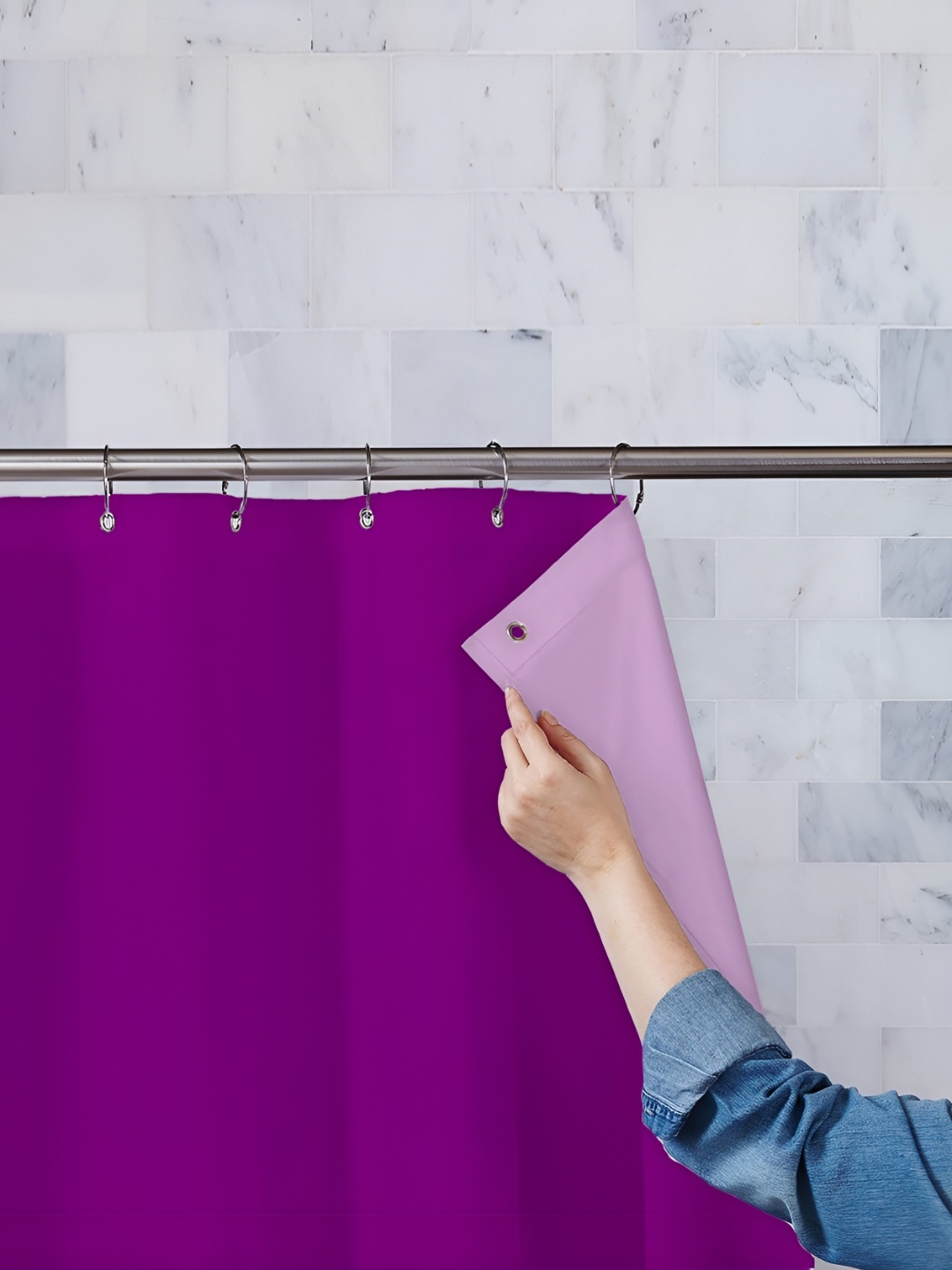 

ArtzFolio Purple Waterproof Shower Curtain
