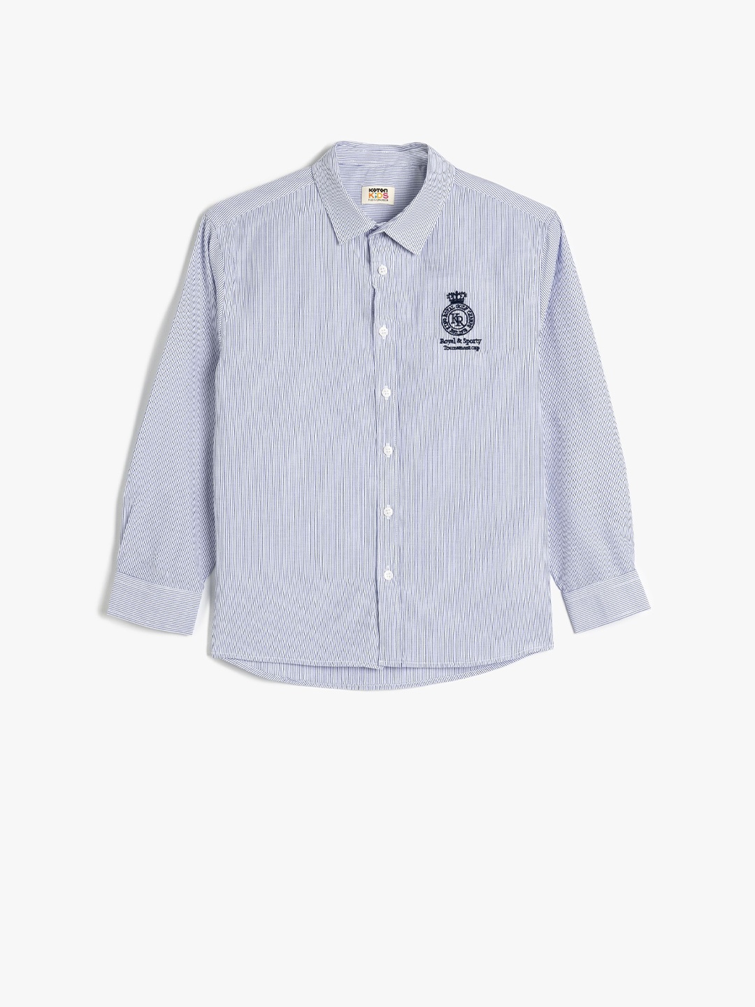 

Koton Boys Micro Checks Opaque Striped Casual Shirt, Blue