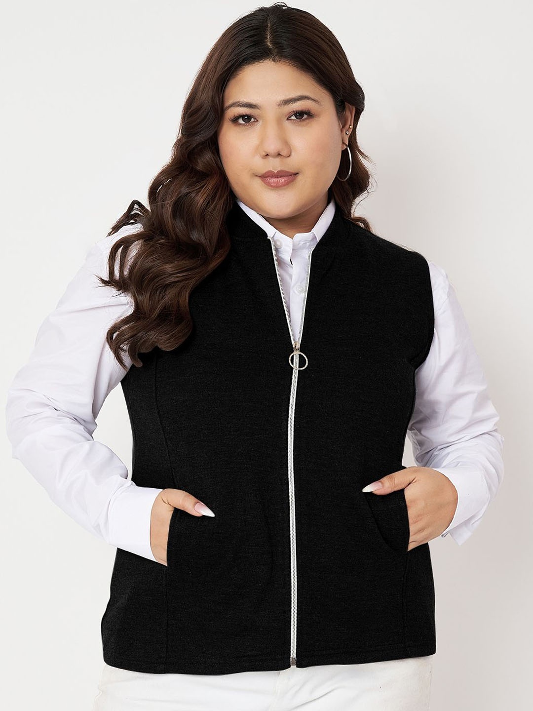 

BRINNS Plus Size Fleece Tailored Jacket, Black