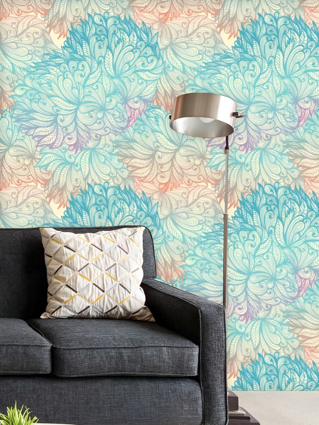 

ArtzFolio Printed UV-Resistant Anti-Bacterial Vintage Cloudy Peel & Stick Wallpaper, Multi