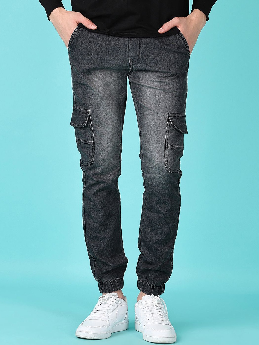 

V-Mart Men Regular Fit Light Fade Mid-Rise Cotton Jeans, Grey