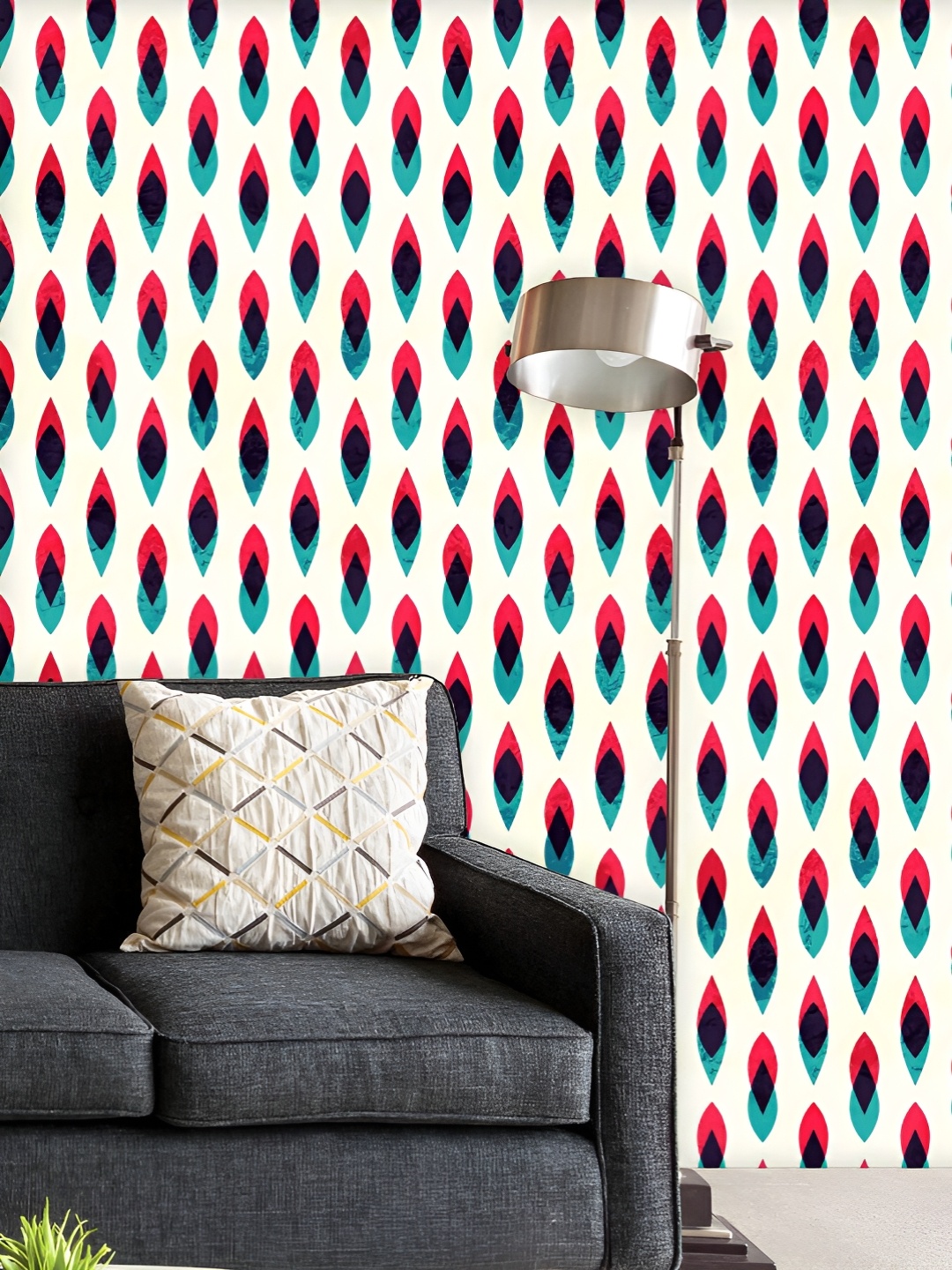 

ArtzFolio Printed UV-Resistant Anti-Bacterial Vintage Geometric Pattern Peel & Stick Wallpaper, Multi