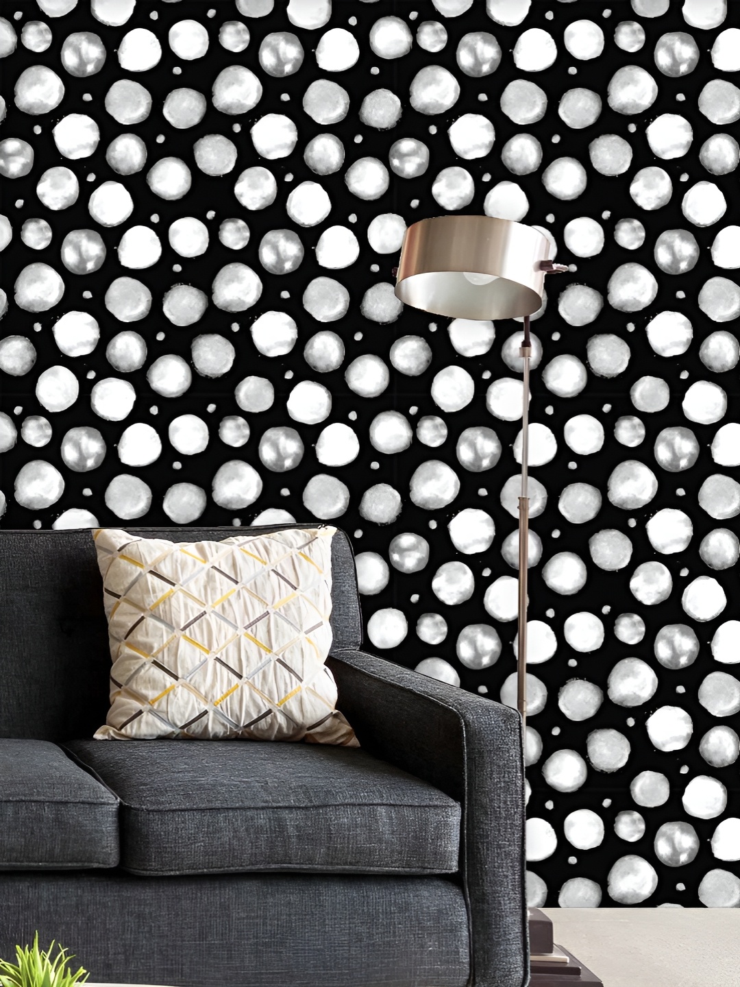 

ArtzFolio Printed UV-Resistant Anti-Bacterial Painted CirclesPeel & Stick Wallpaper, Multi