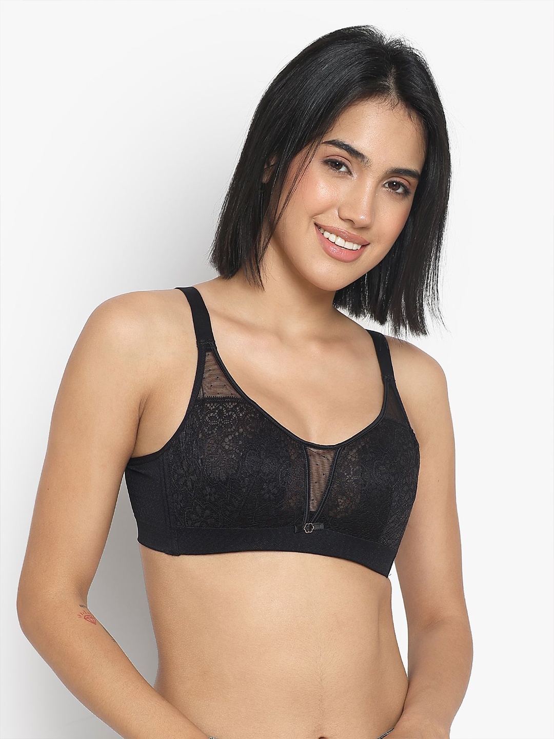

PARKHA Full Coverage Lightly Padded EverydayBra, Black