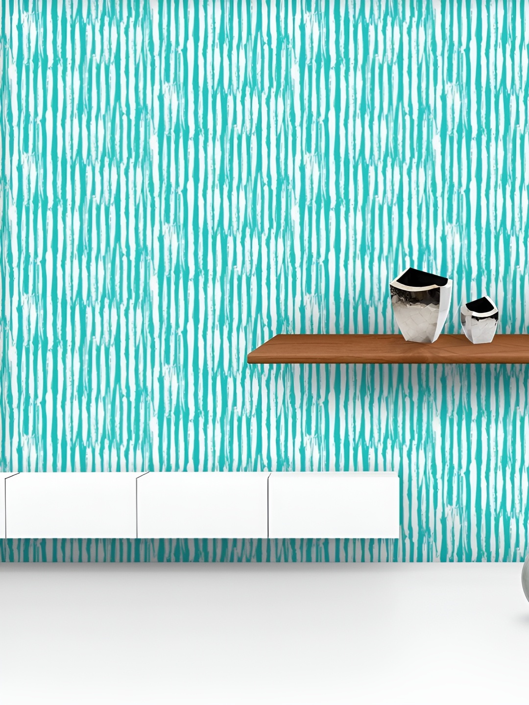 

ArtzFolio Printed UV-Resistant Anti-Bacterial Striped Lines Peel & Stick Wallpaper, Multi