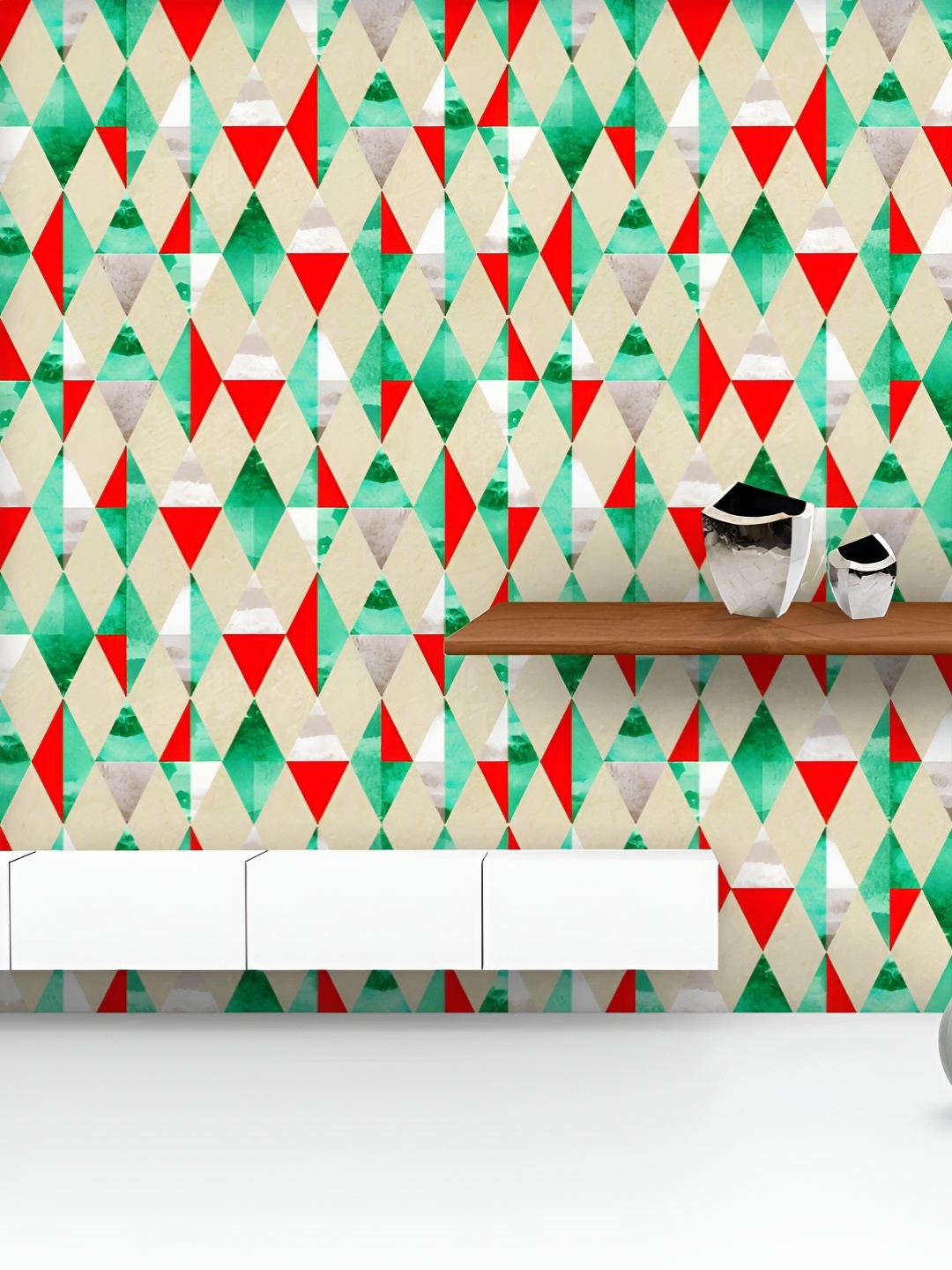 

ArtzFolio Printed UV-Resistant Anti-Bacterial Geometric Harlequin Peel & Stick Wallpaper, Multi