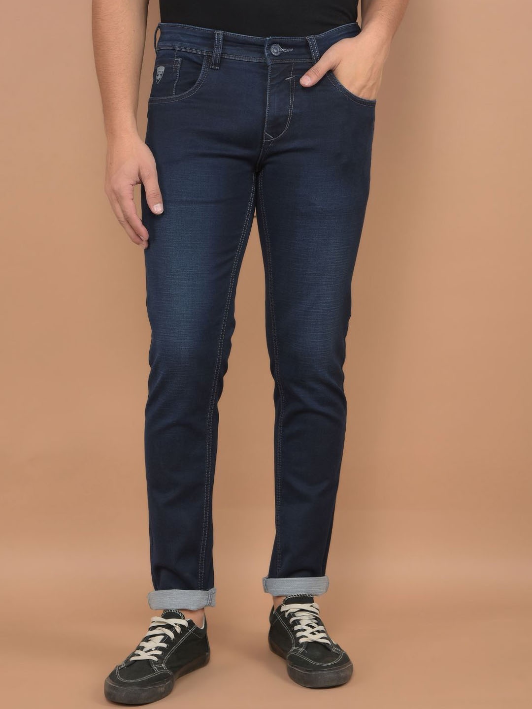 

Canary London Men Smart Skinny Fit Low-Rise Light Fade Stretchable Jeans, Blue