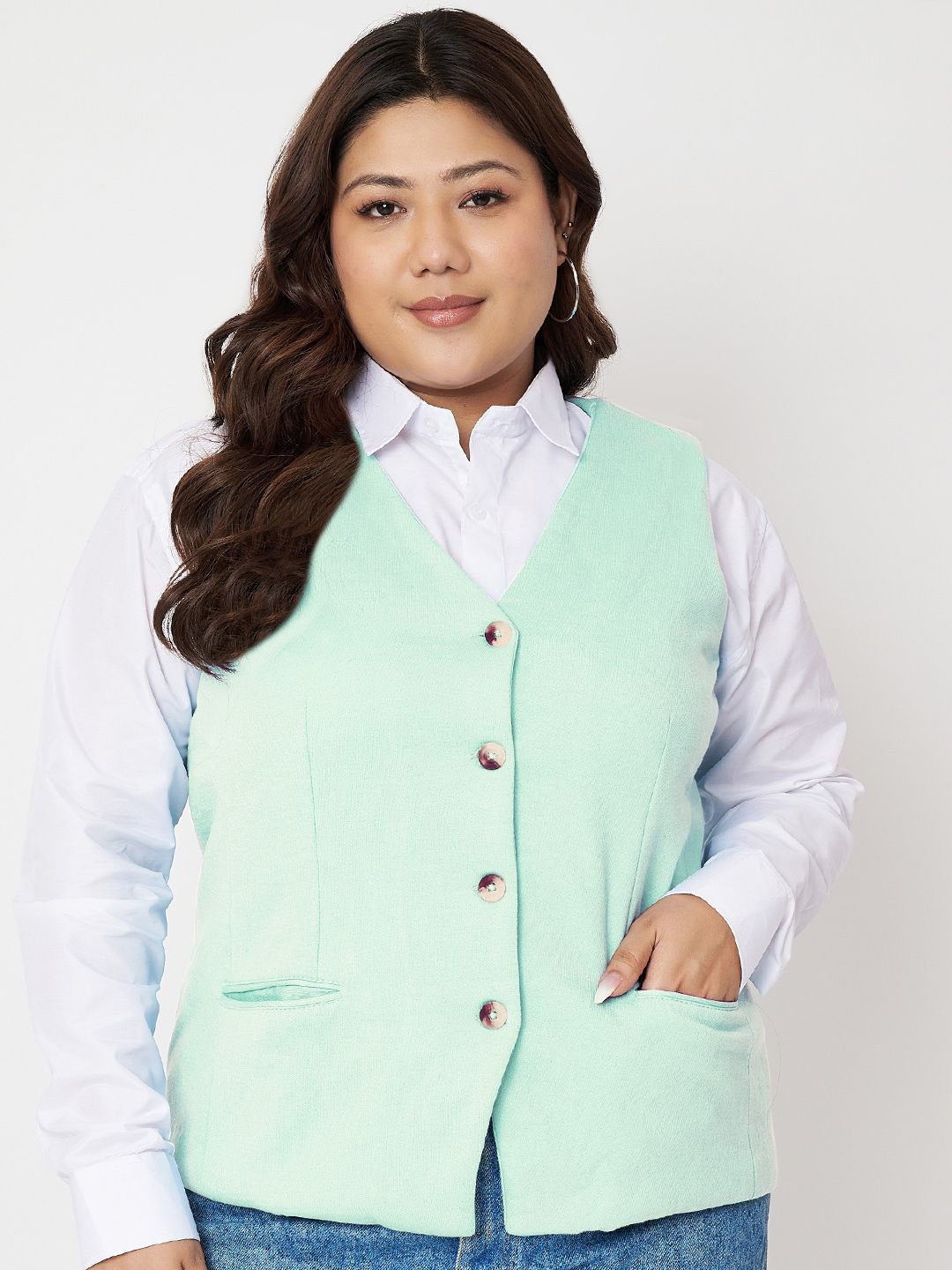 

BRINNS Plus Size Tailored Fit Waistcoat, Green