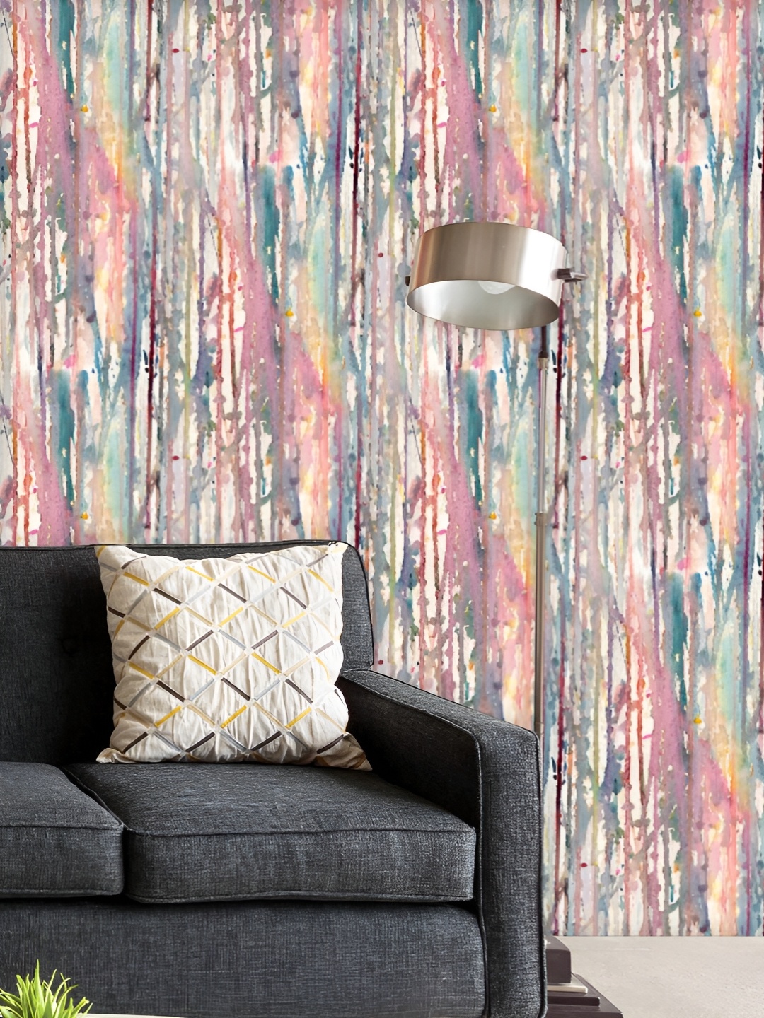 

ArtzFolio Printed UV-Resistant Anti-Bacterial Watercolor Abstract Peel & Stick Wallpaper, Multi