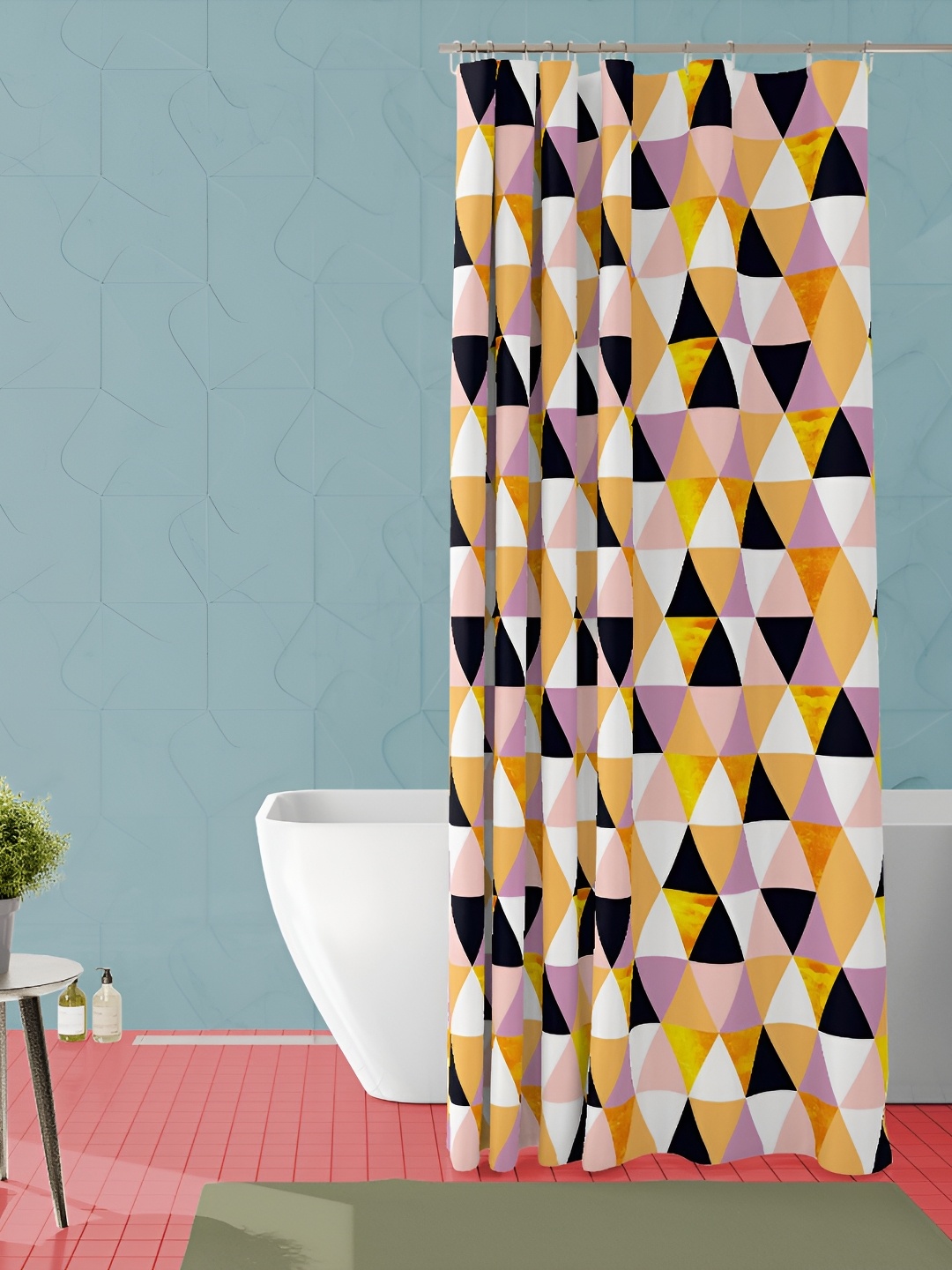 

ArtzFolio White & Black Printed Waterproof Shower Curtain