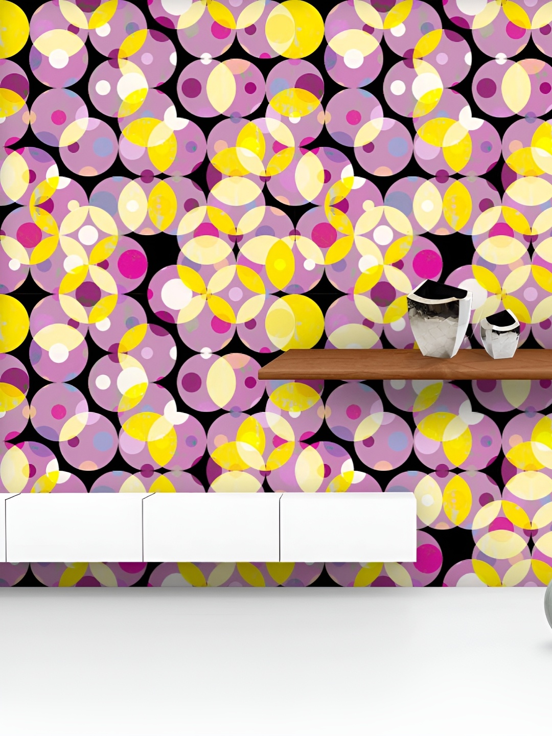 

ArtzFolio Printed UV-Resistant Anti-Bacterial Grungy Halftone Circles Peel & Stick Wallpaper, Multi