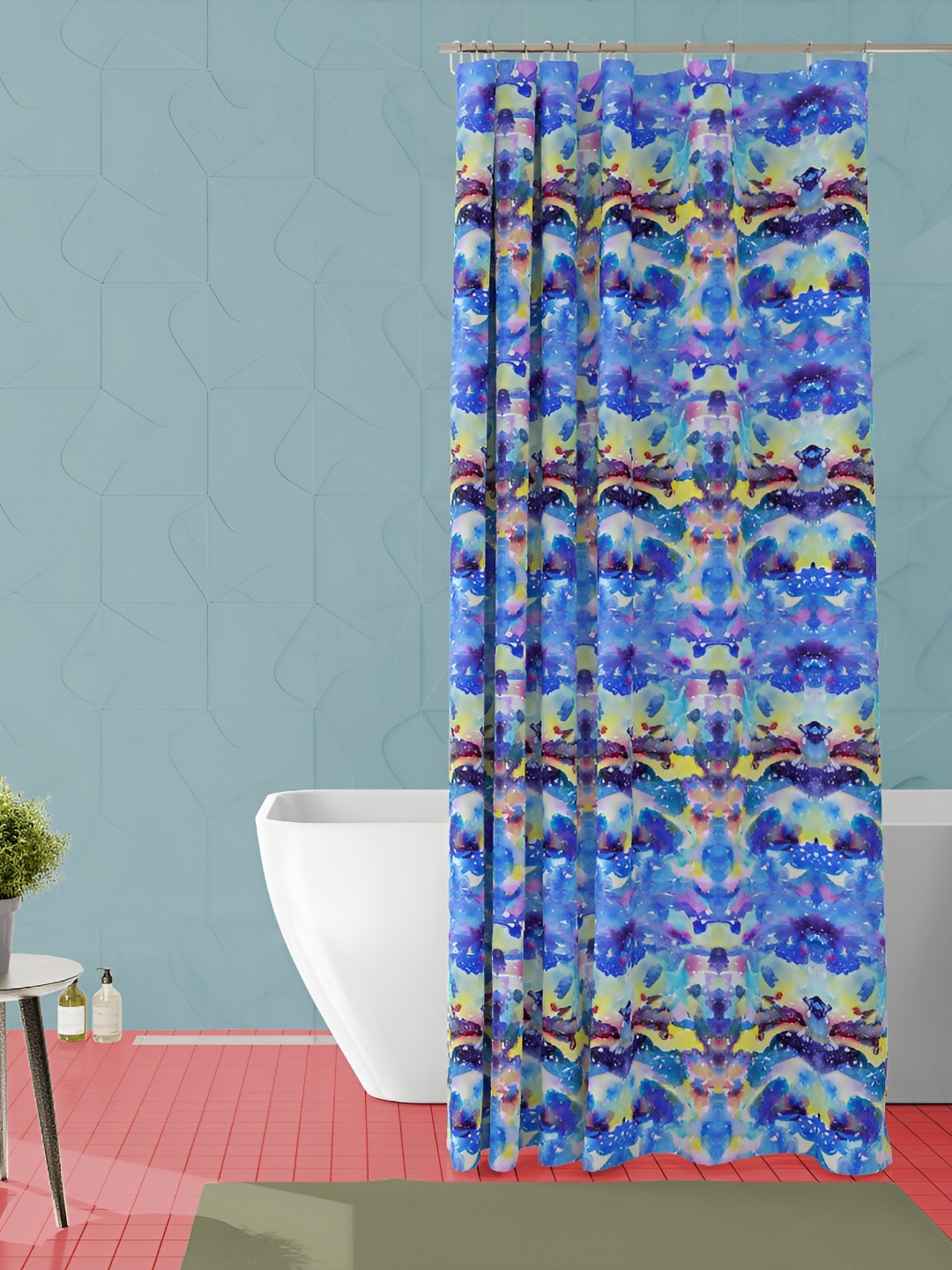 

ArtzFolio Blue & Yellow Abstract Printed Waterproof Shower Curtain