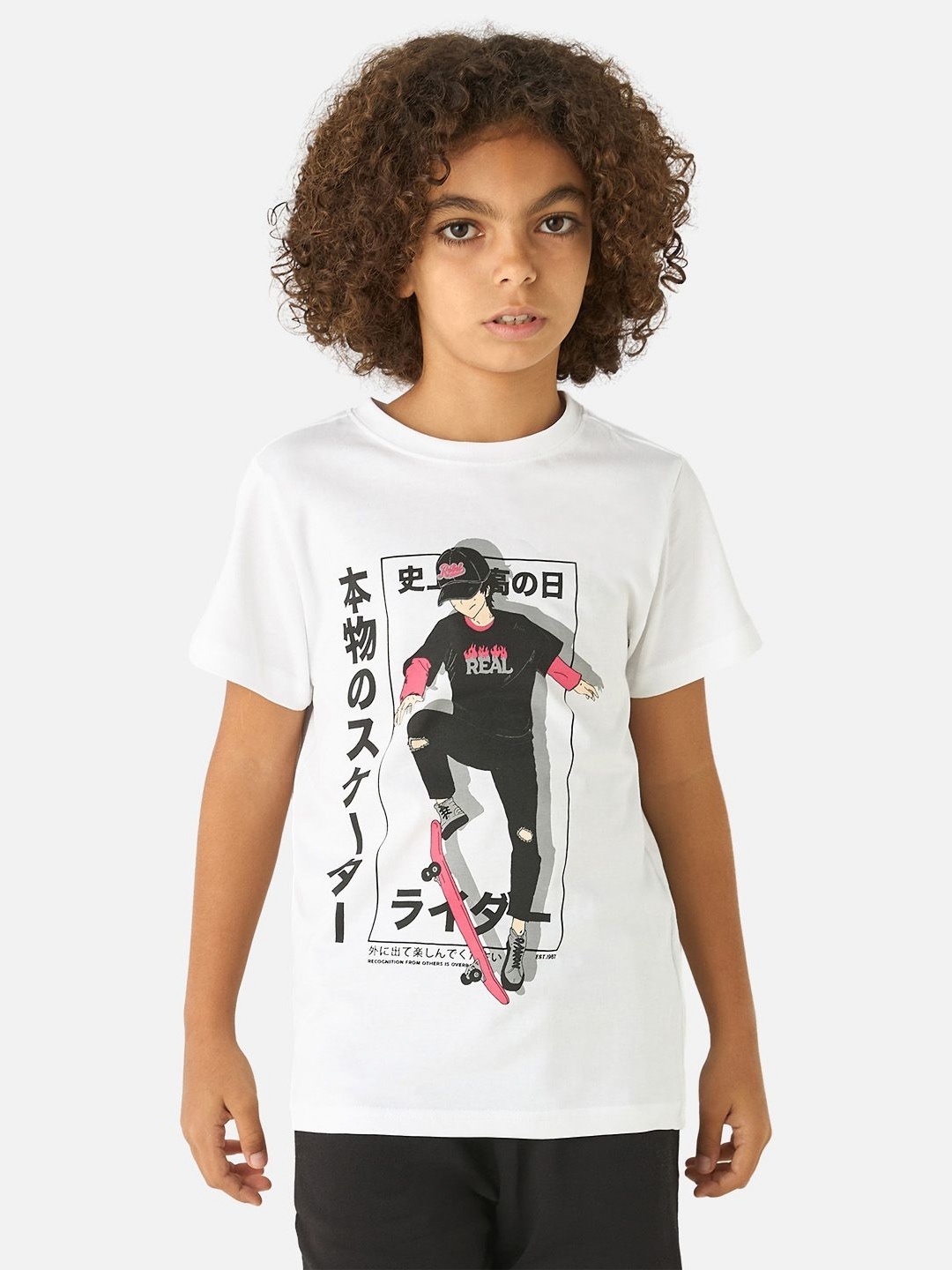 

Juniors by Babyshop Boys Printed Applique T-shirt, White