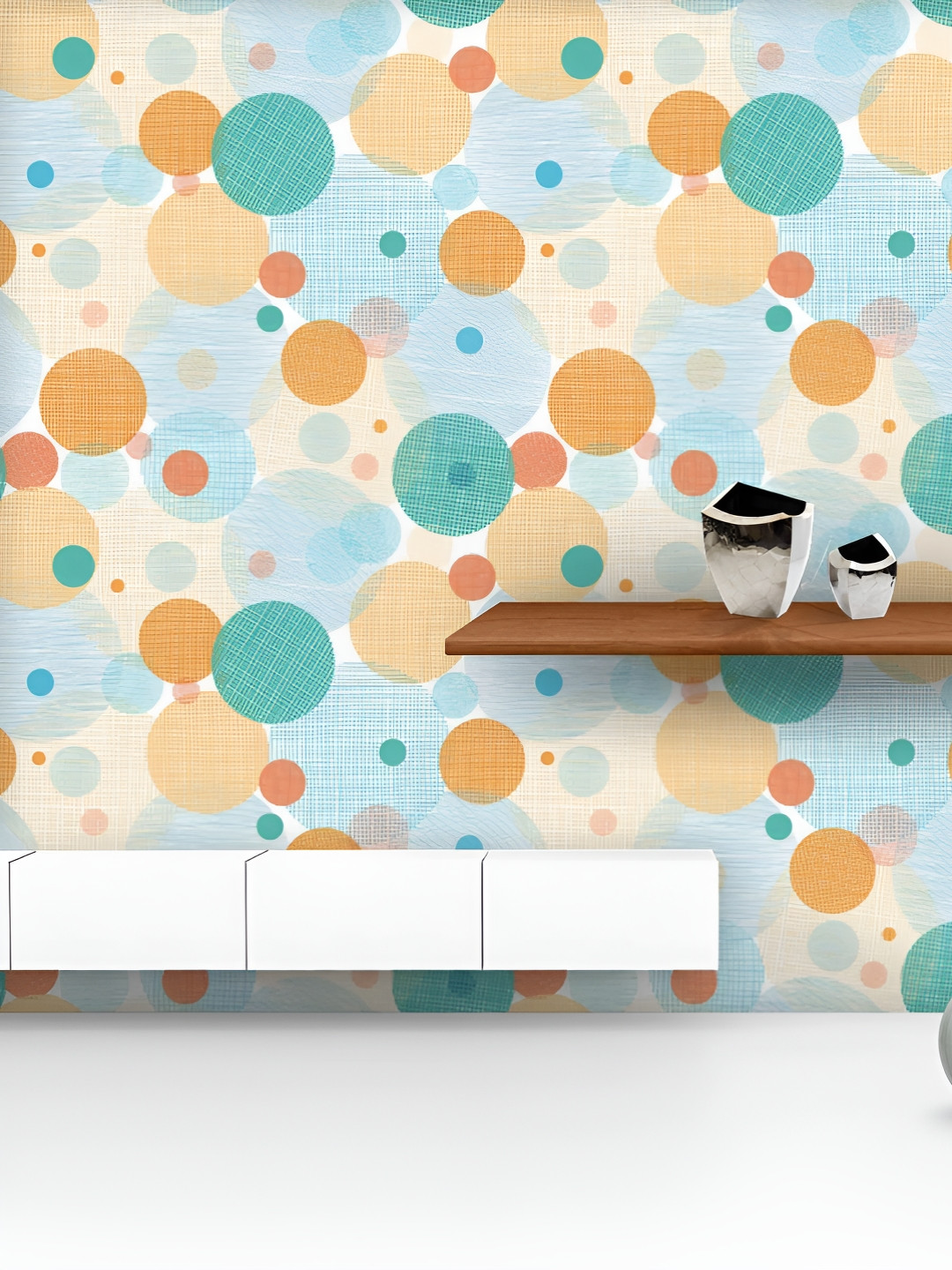 

ArtzFolio Printed UV-Resistant Anti-Bacterial Abstract Circles Peel & Stick Wallpaper, Multi