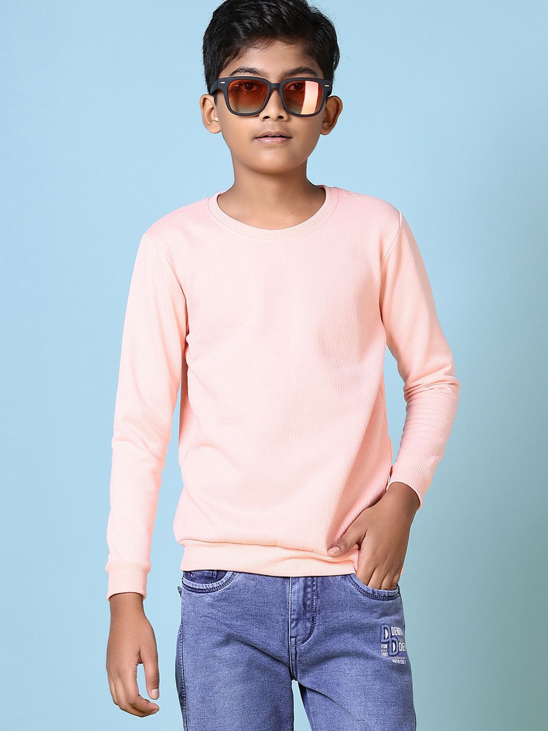 

V-Mart Boys Cotton Round Neck Long Sleeves Pullover Sweatshirt, Beige
