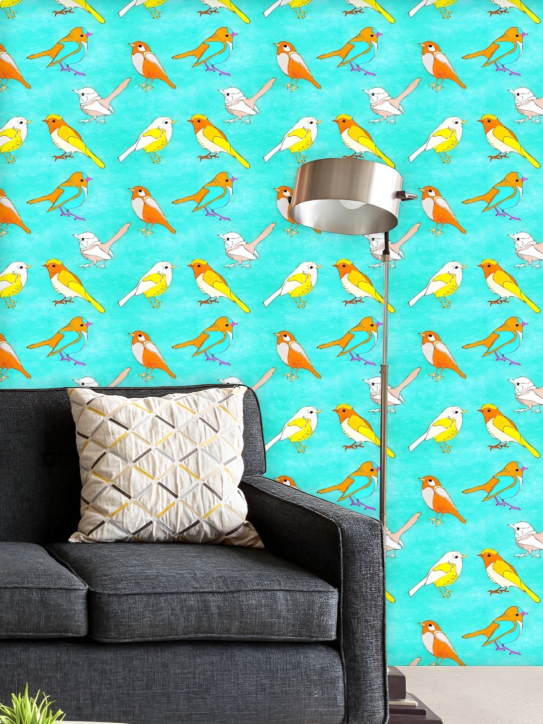 

ArtzFolio Printed UV-Resistant Anti-Bacterial Vintage Birds Peel & Stick Wallpaper, Multi