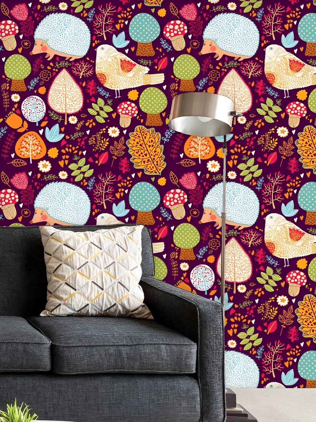 

ArtzFolio Printed UV-Resistant Anti-Bacterial Crew Cut Leaves Peel & Stick Wallpaper, Multi