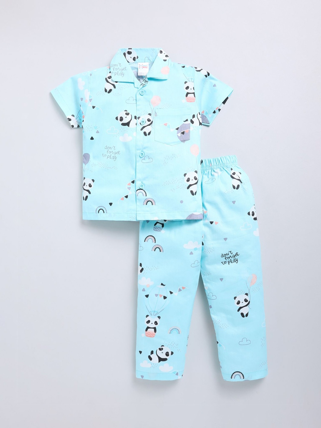 

NAUTI KIDZ Boys Printed Pure Cotton Night suit, Blue