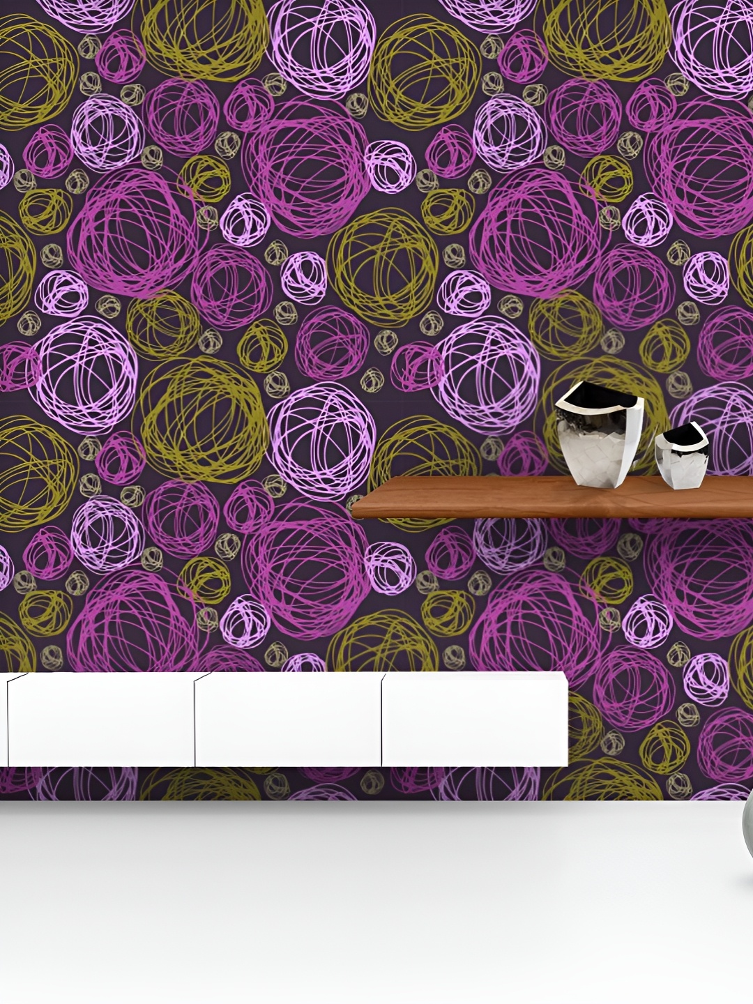 

ArtzFolio Printed UV-Resistant Anti-Bacterial Swirl Peel & Stick Wallpaper, Multi