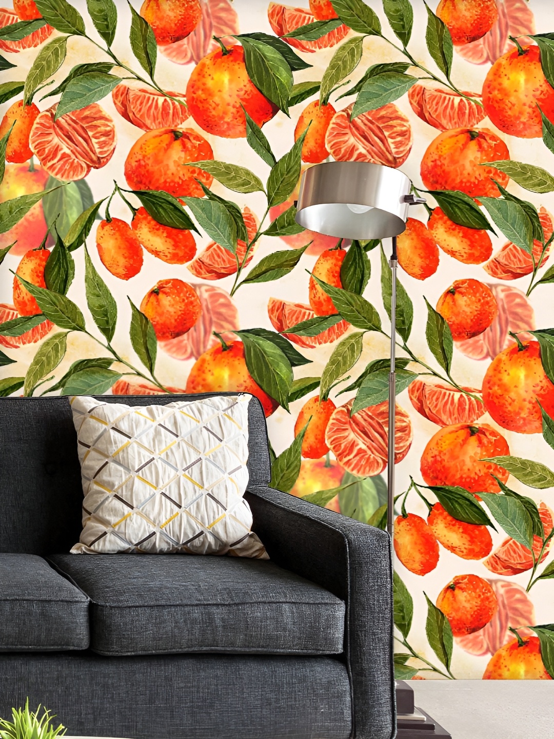 

ArtzFolio Printed UV-Resistant Anti-Bacterial Watercolor Orange Pattern Peel & Stick Wallpaper, Multi