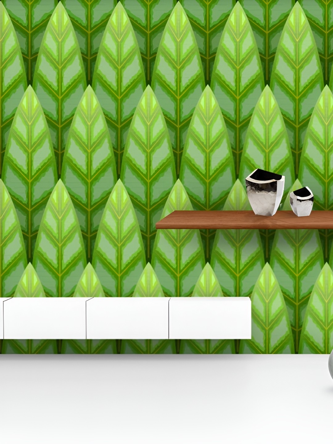

ArtzFolio Printed UV-Resistant Anti-Bacterial Green Leaf Peel & Stick Wallpaper, Multi