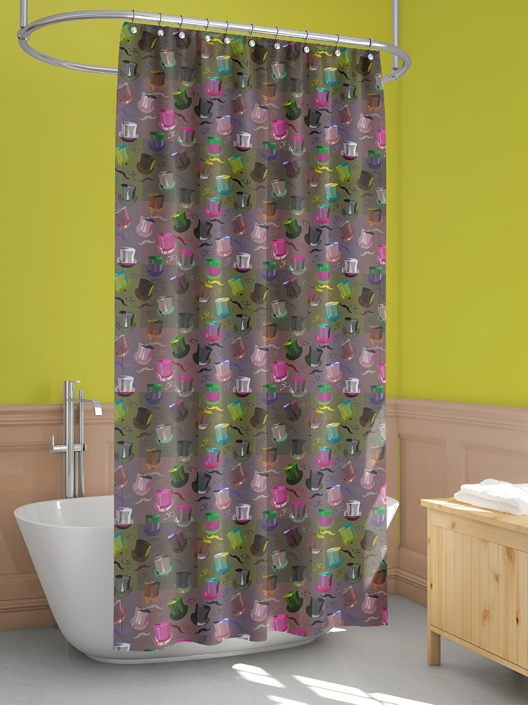 

ArtzFolio Purple & Brown Printed Waterproof Shower Curtain