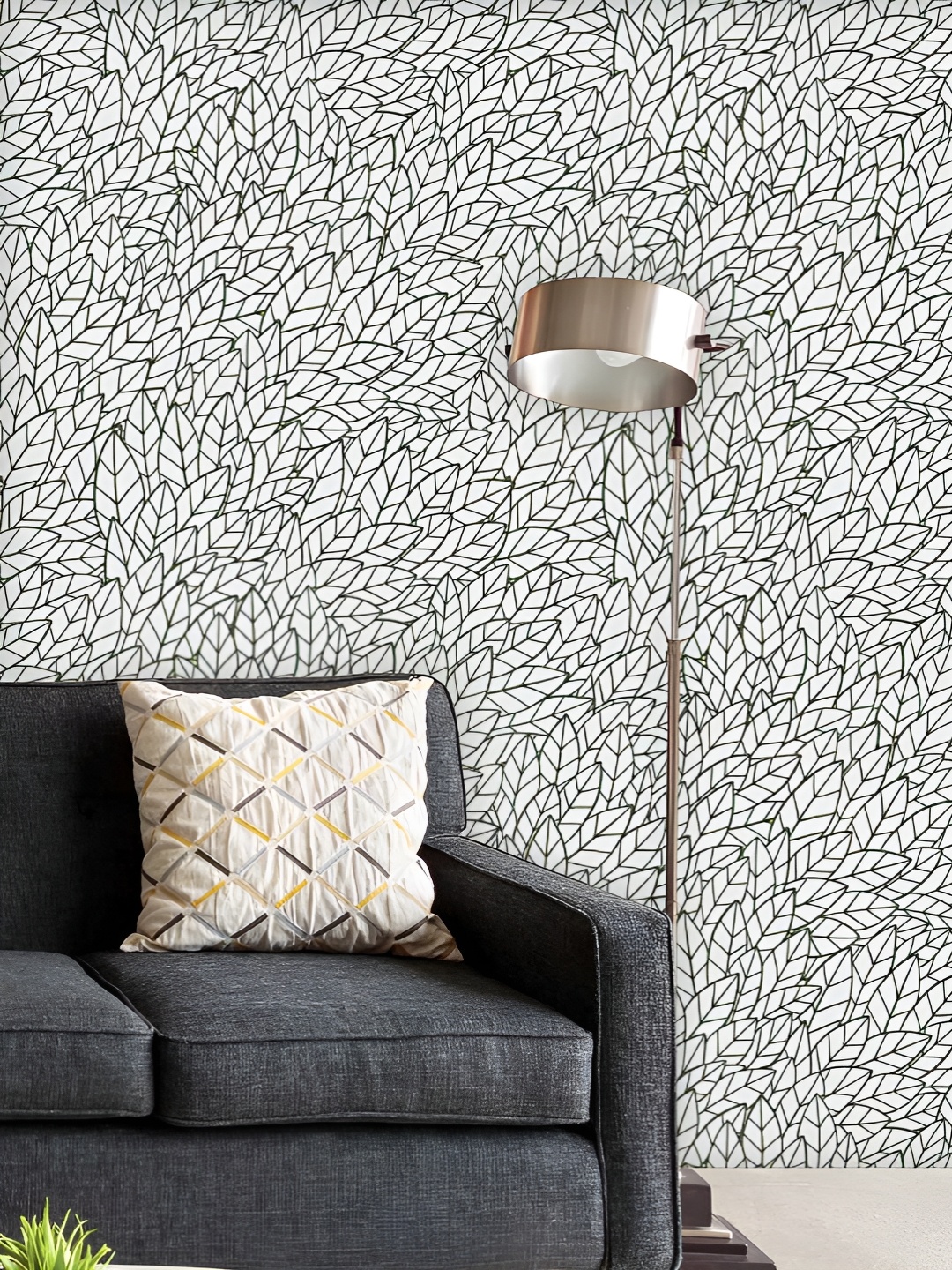 

ArtzFolio Printed UV-Resistant Anti-Bacterial Leafy LeavesPeel & Stick Wallpaper, Multi