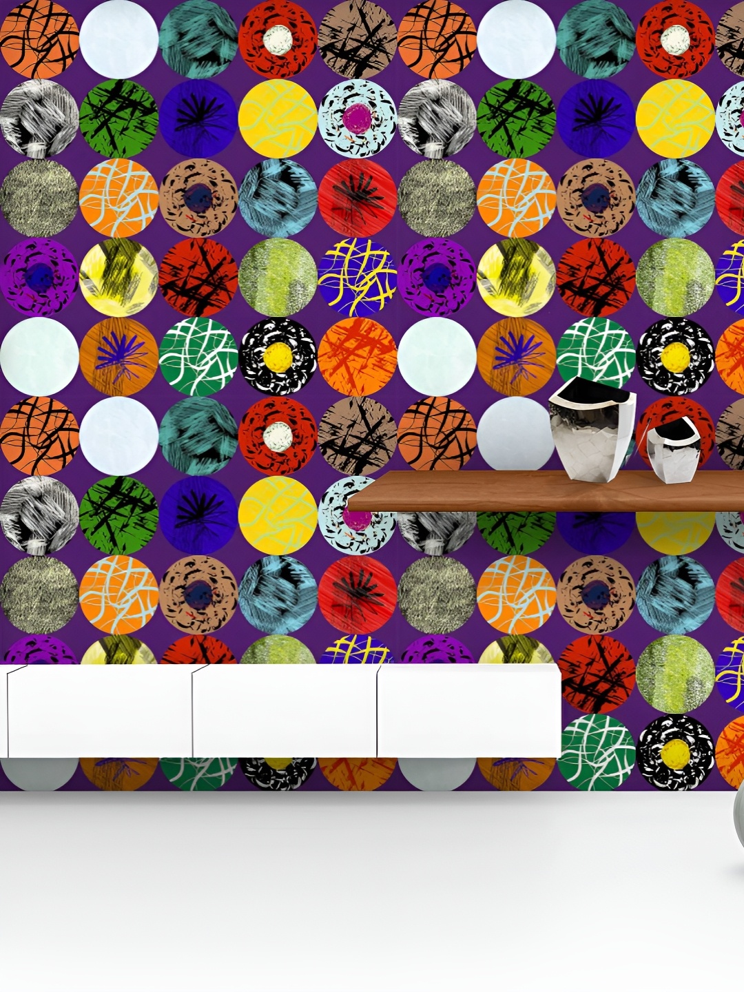 

ArtzFolio Printed UV-Resistant Anti-Bacterial Abstract Pattern Peel & Stick Wallpaper, Multi