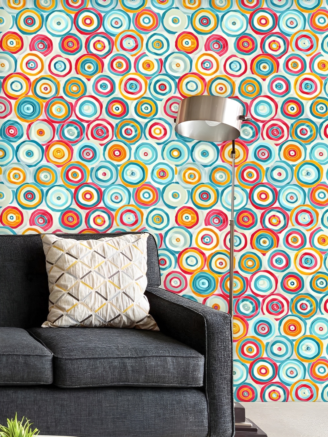 

ArtzFolio Printed UV-Resistant Anti-Bacterial Psychedelic StylePeel & Stick Wallpaper, Multi