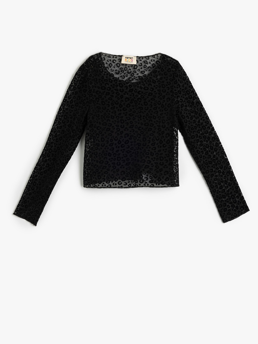 

Koton Girls Round Neck Long Sleeves Top, Black