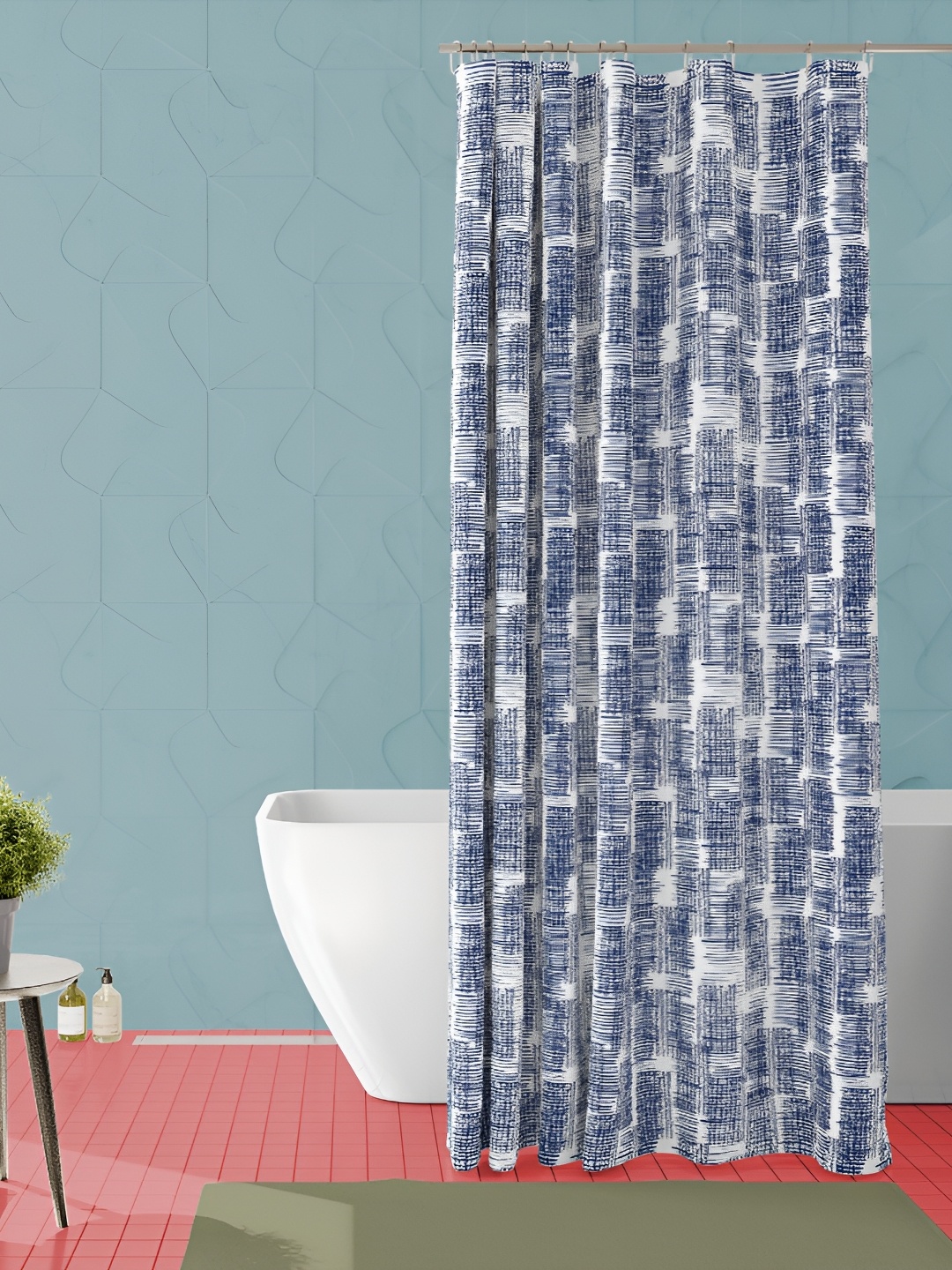 

ArtzFolio White & Grey Printed Waterproof Shower Curtain