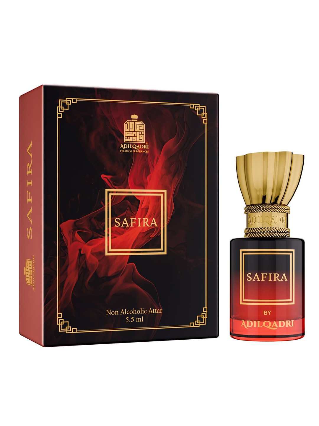 

ADILQADRI Safira Long Lasting Non-Alcoholic Roll On Attar - 5.5 ml, Red