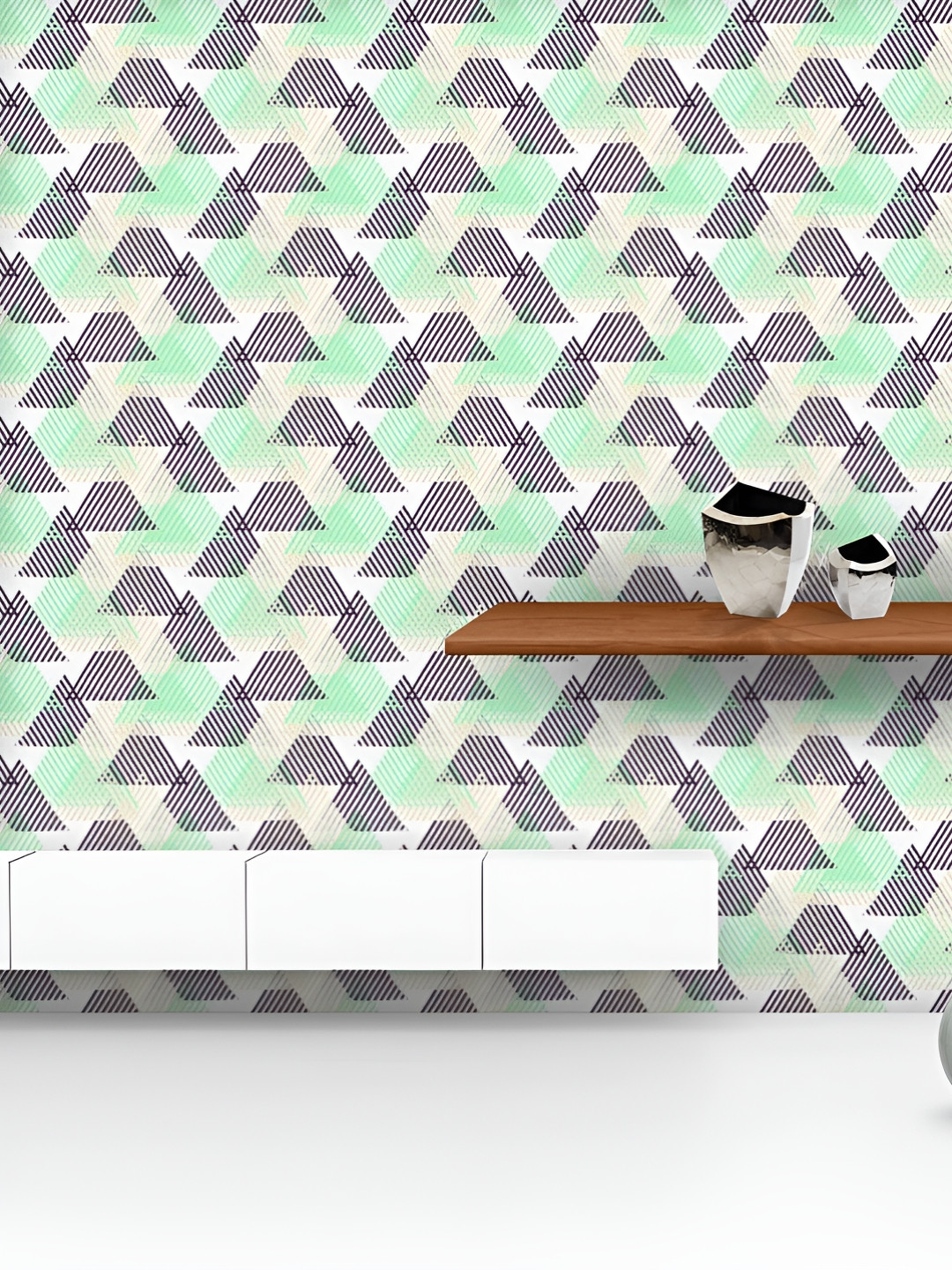 

ArtzFolio Printed UV-Resistant Anti-Bacterial Geometric D Triangles Peel & Stick Wallpaper, Multi