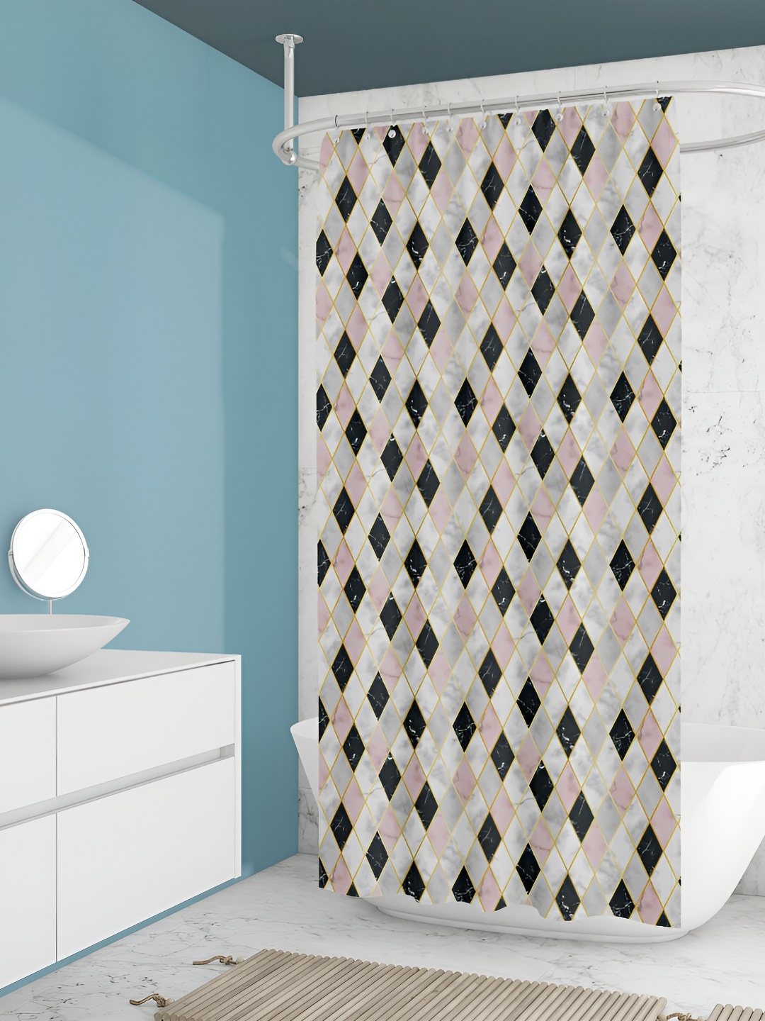 

ArtzFolio Single Piece Waterproof Polyester Shower Curtain, Multi