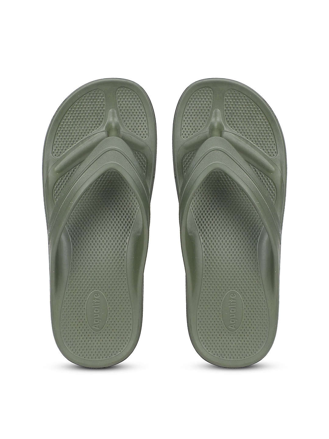 

Aqualite Men Rubber Thong Flip-Flops, Olive