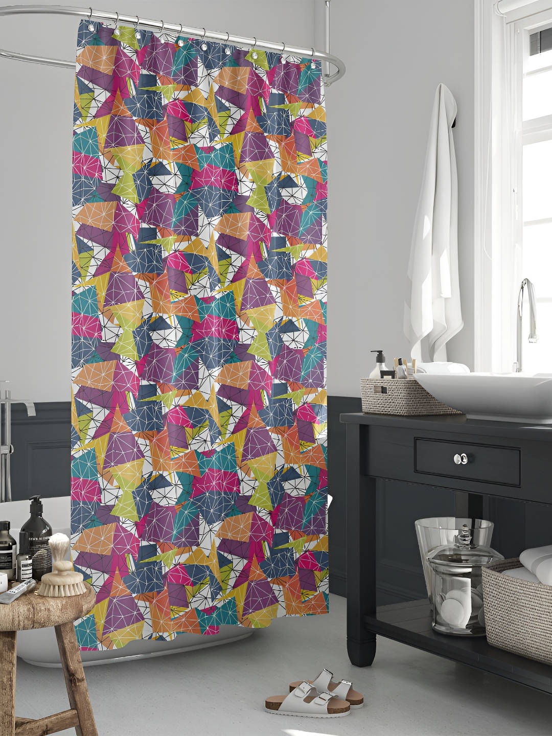 

ArtzFolio Single Piece Waterproof Polyester Shower Curtain, Multi