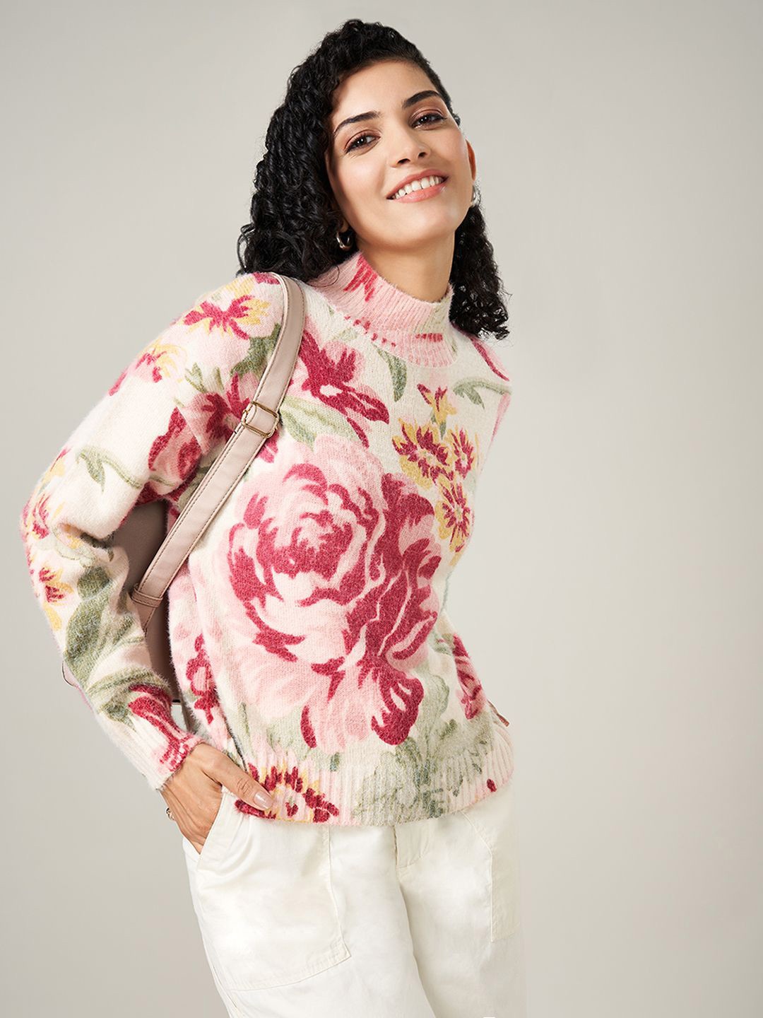 

Honey by Pantaloons Women Floral Printed Round Neck Long Sleeves Pullover, Red
