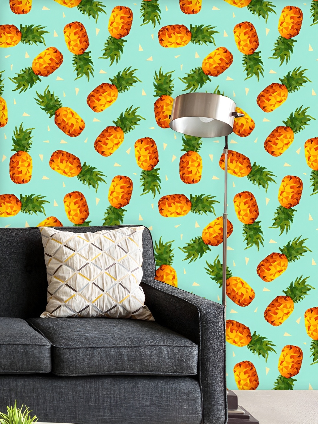 

ArtzFolio Printed UV-Resistant Anti-Bacterial Geometric Summer Fruit Peel & Stick Wallpaper, Multi