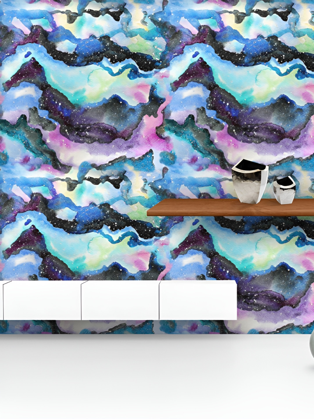 

ArtzFolio Printed UV-Resistant Anti-Bacterial Watercolor Modern Abstract Peel & Stick Wallpaper, Multi