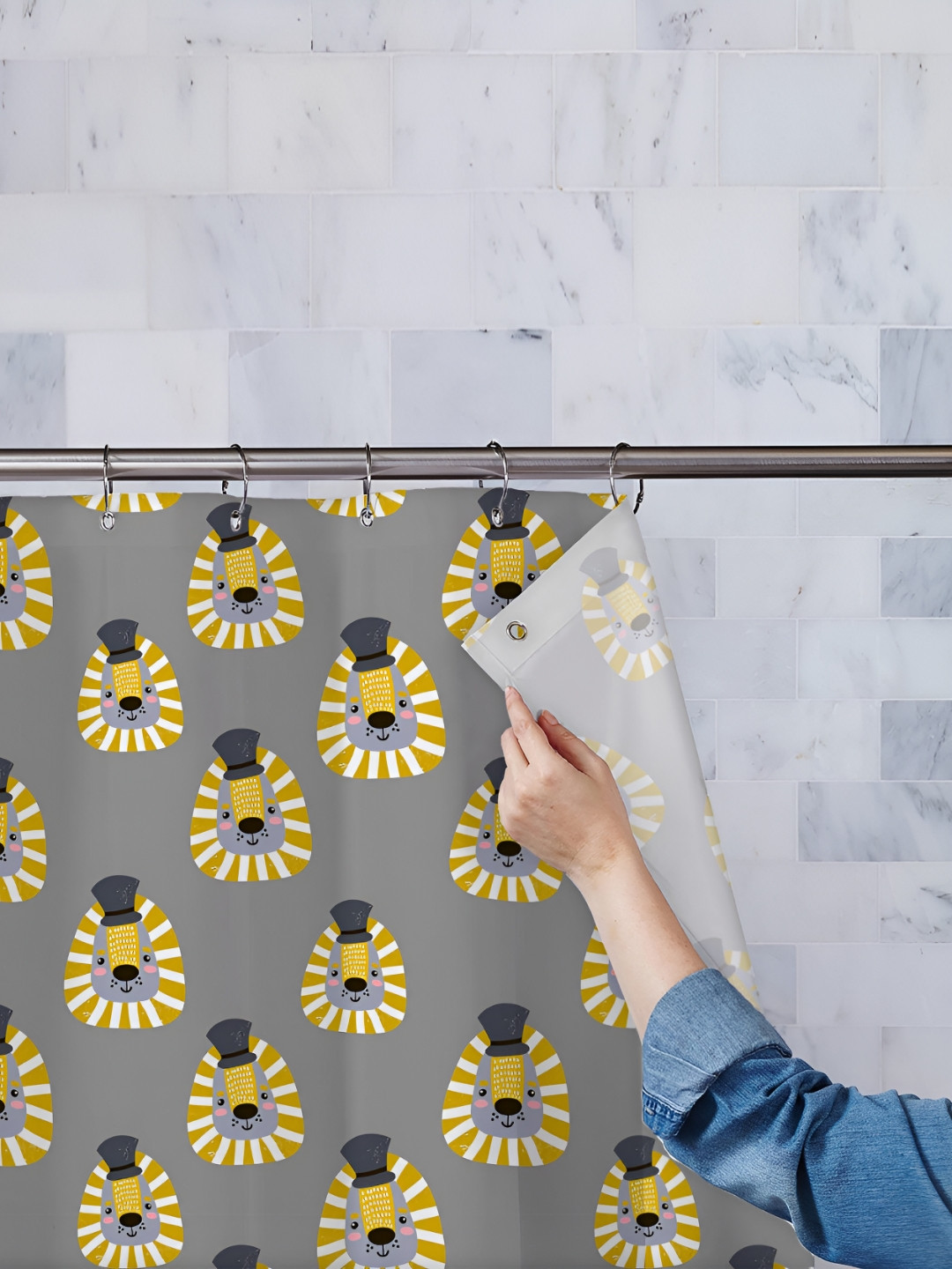 

ArtzFolio Single Piece Waterproof Polyester Shower Curtain, Multi