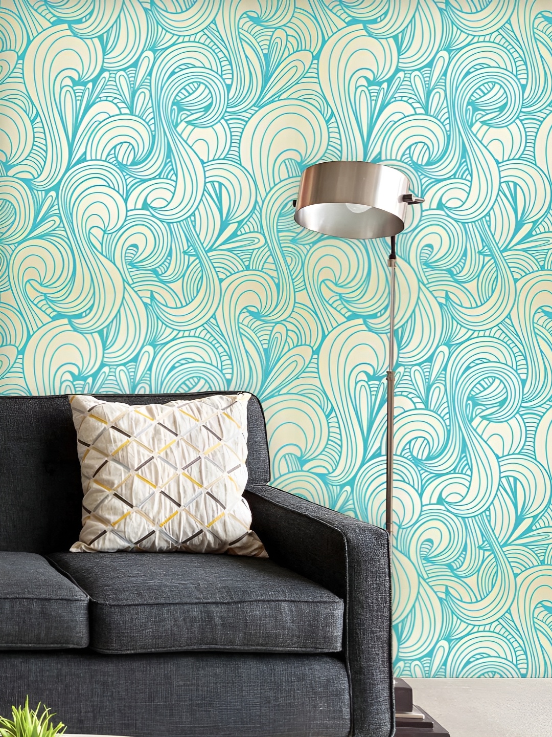 

ArtzFolio Printed UV-Resistant Anti-Bacterial Swirls Peel & Stick Wallpaper, Multi