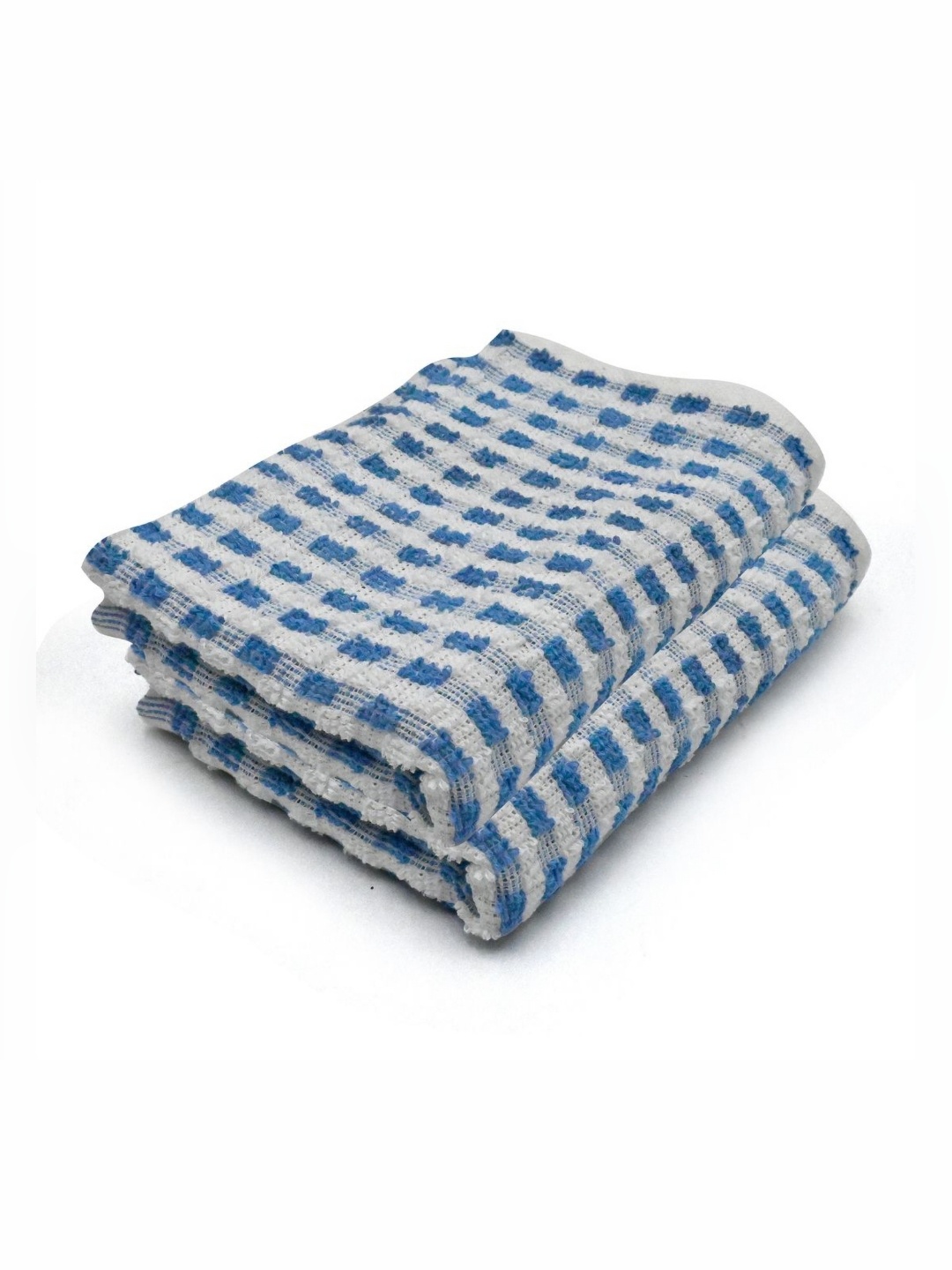 

PRAKARTIK Blue & Grey 2 Pieces Checked Pure Cotton Heat Resistant Kitchen Towels