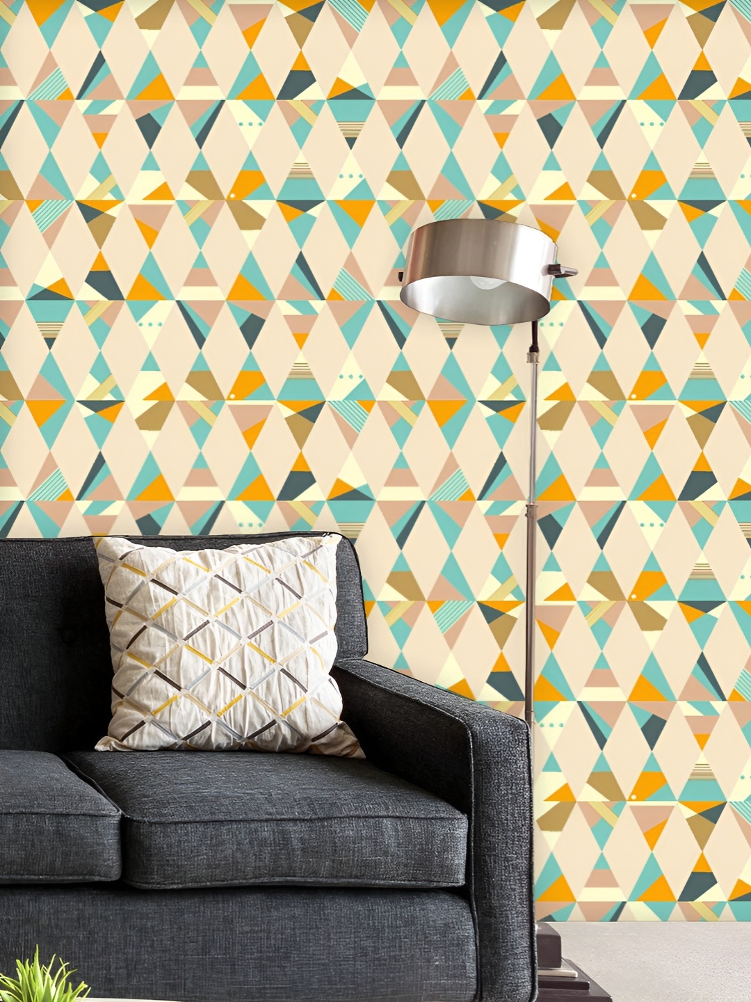 

ArtzFolio Printed UV-Resistant Anti-Bacterial Geometric Pattern4 Peel & Stick Wallpaper, Multi