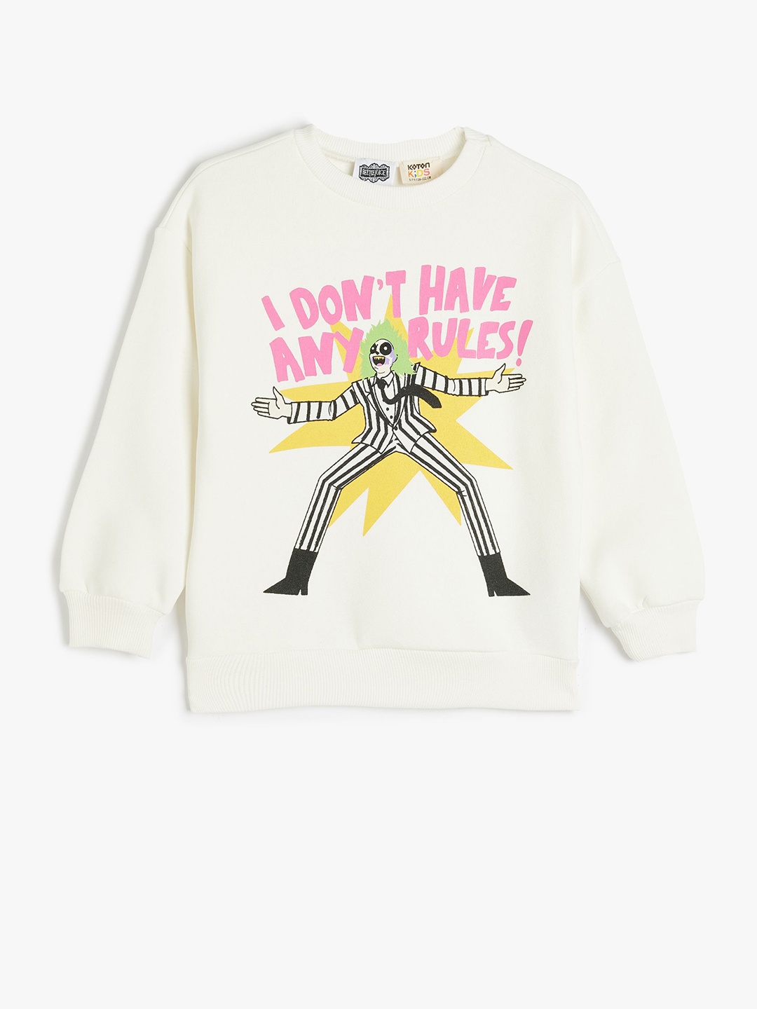 

Koton Girls Typography Printed Cotton Sweatshirt, Off white