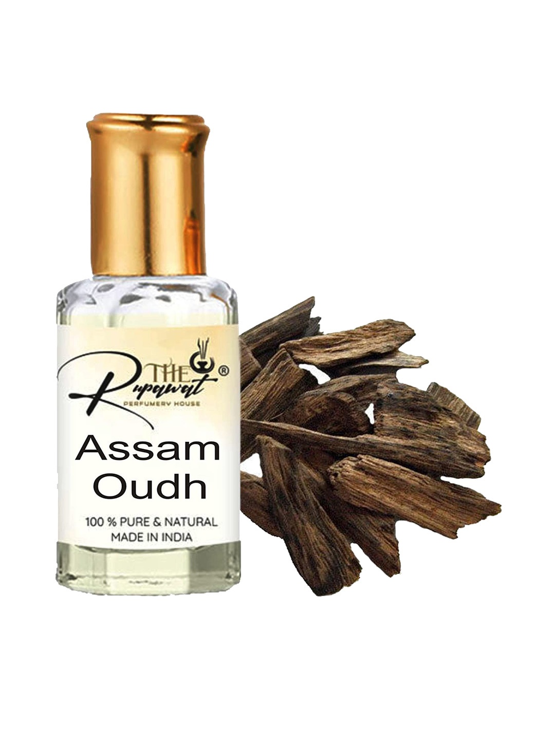 

THE RUPAWAT Perfumery House Assam Oudh 100% Natural & Pure Alcohol Free Attar - 12 ml, Transparent