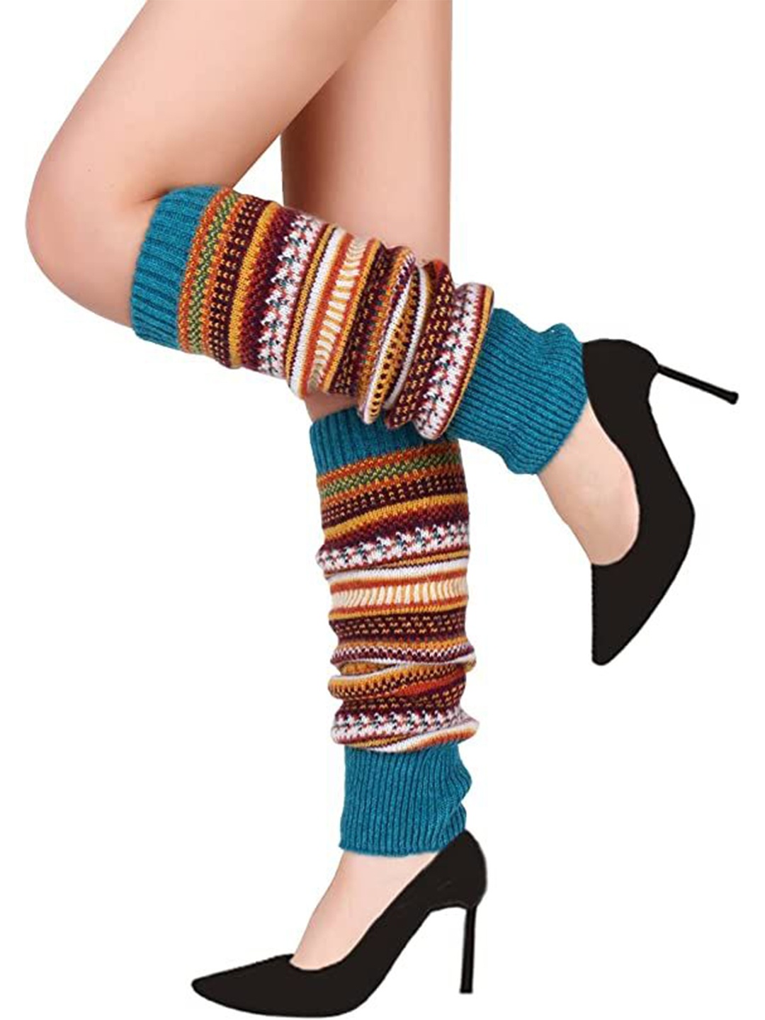 

Alexvyan Women Above Knee Warmer Socks, Blue