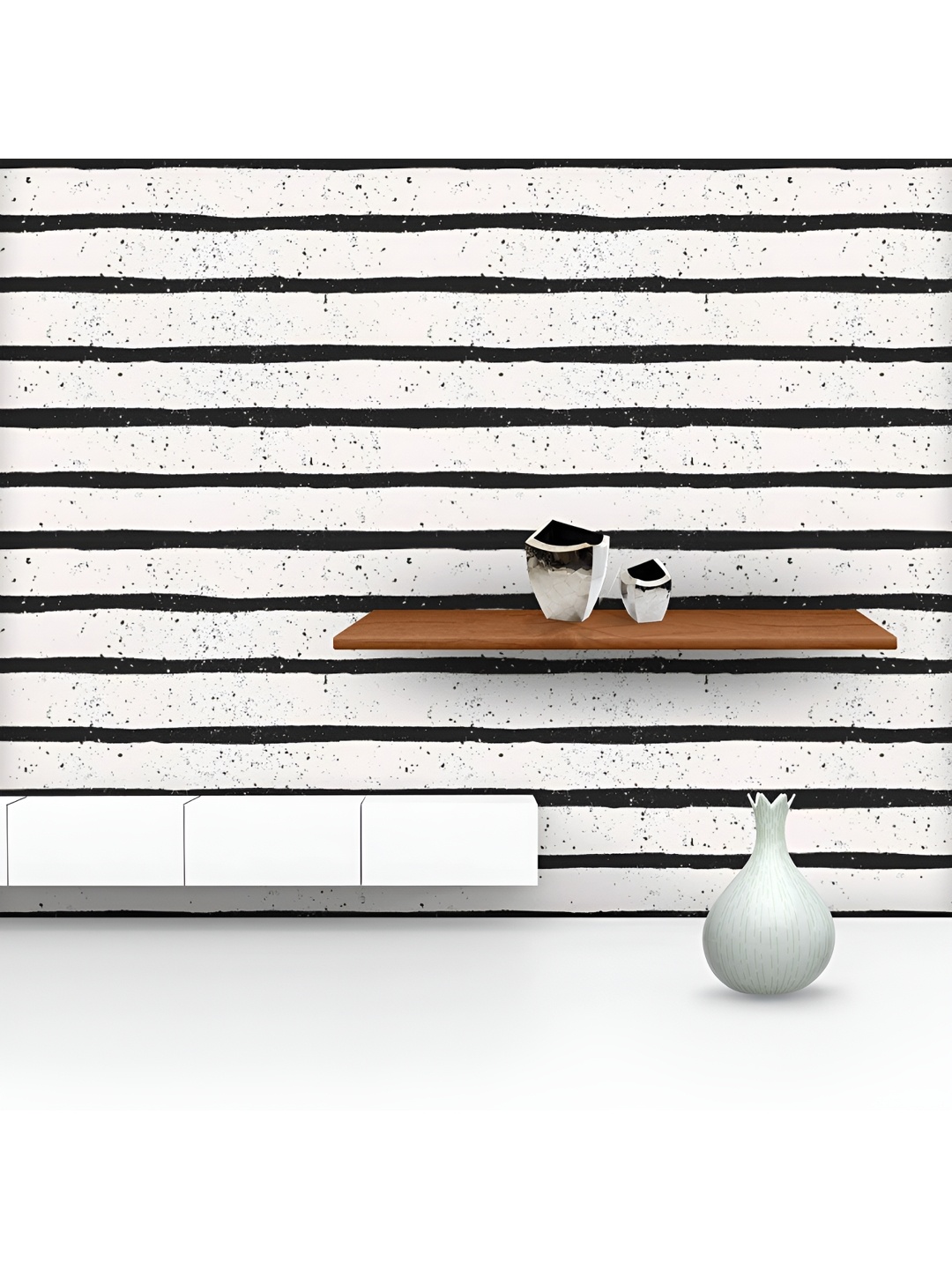 

ArtzFolio Printed UV-Resistant Anti-Bacterial Black And White Abstract Peel & Stick Wallpaper, Multi