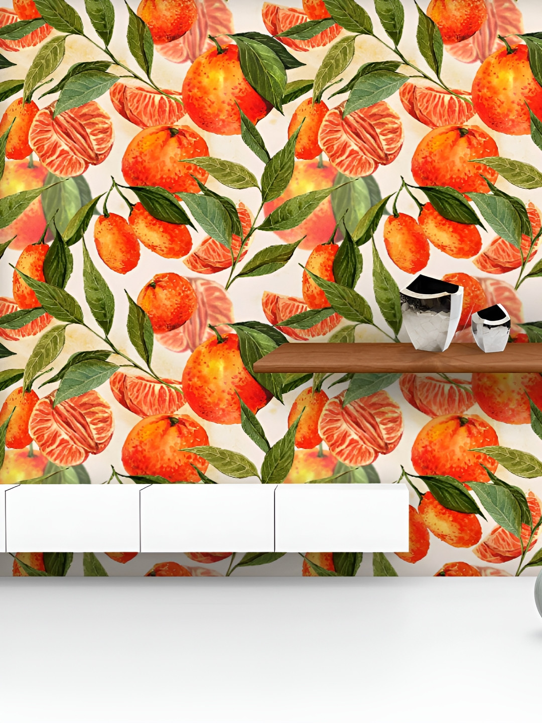 

ArtzFolio Printed UV-Resistant Anti-Bacterial Watercolor Orange Pattern Peel & Stick Wallpaper, Multi
